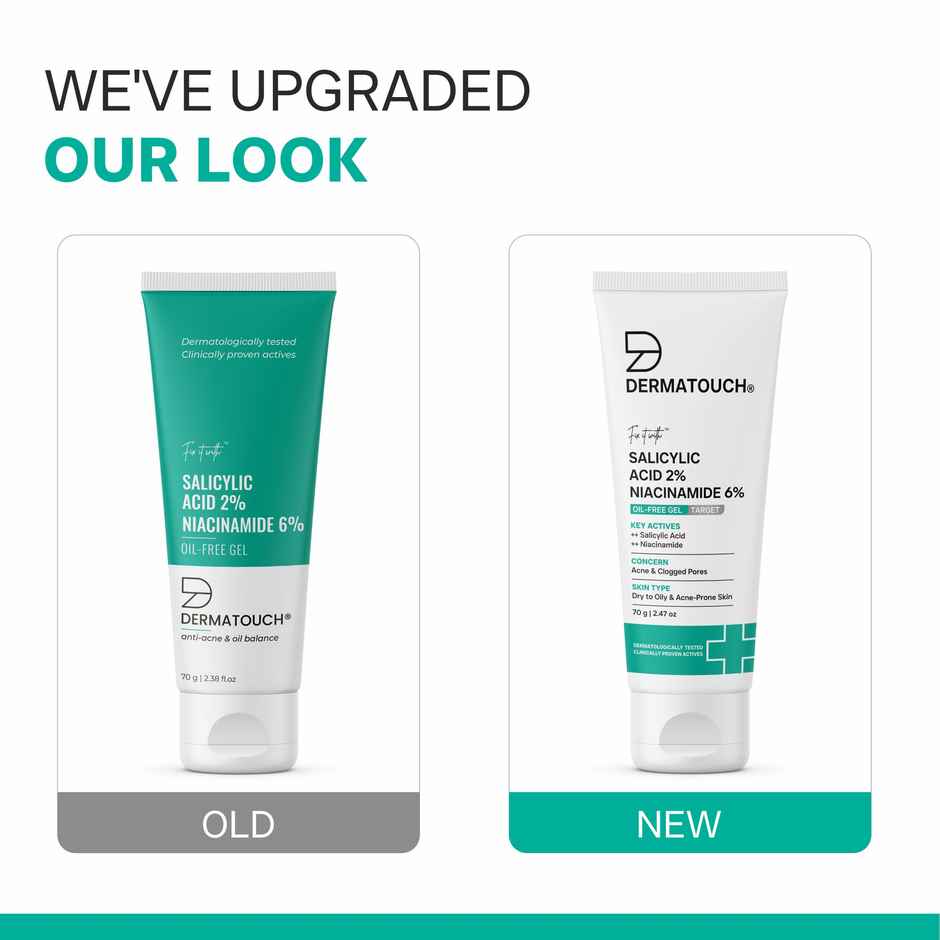 Dermatouch Salicylic Acid 2% Niacinamide 6% Anti-Acne Oil-Free Gel For Active Acne