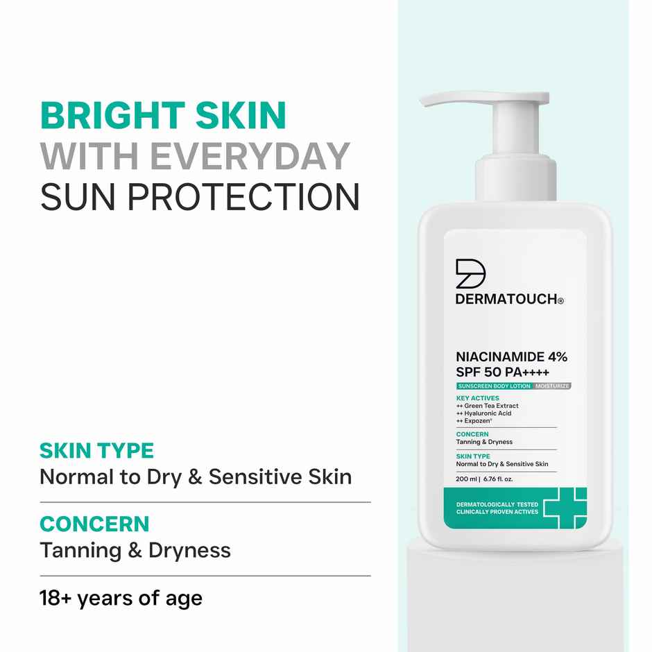 Dermatouch Niacinamide SPF Sunscreen Body Lotion For Tanning & Dryness