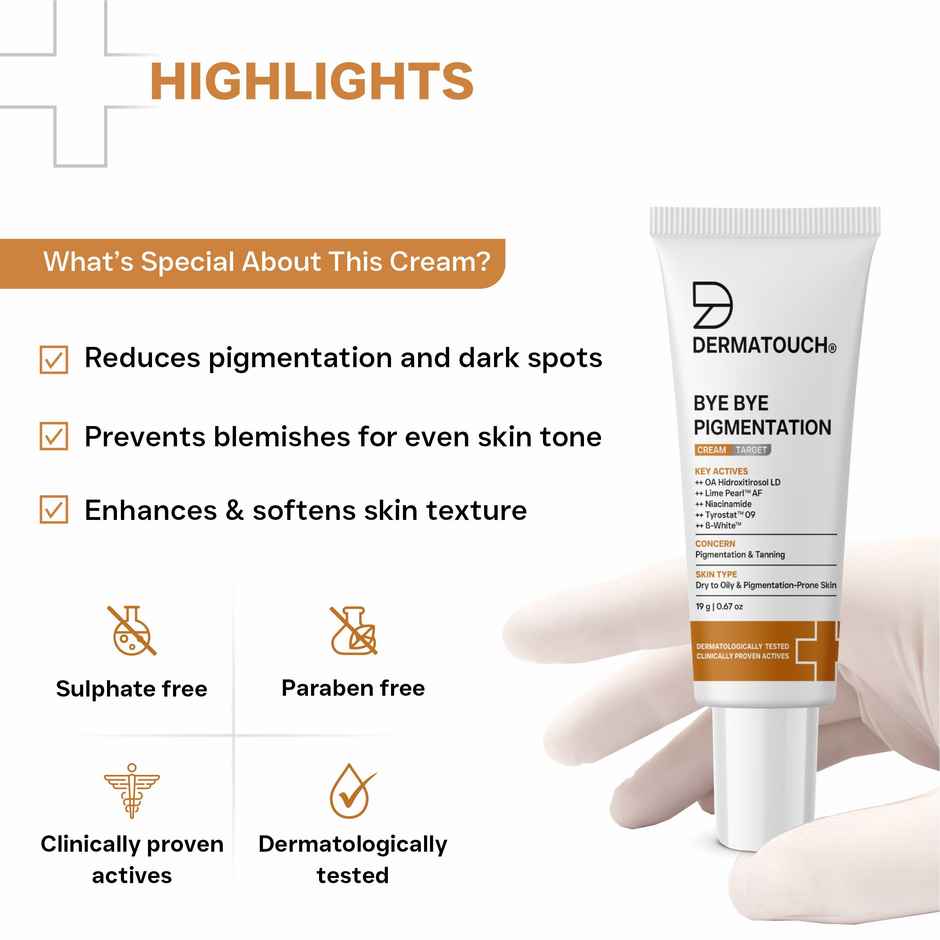 Dermatouch Bye Bye Pigmentation Removal Cream For Women/Men With Niacinamide