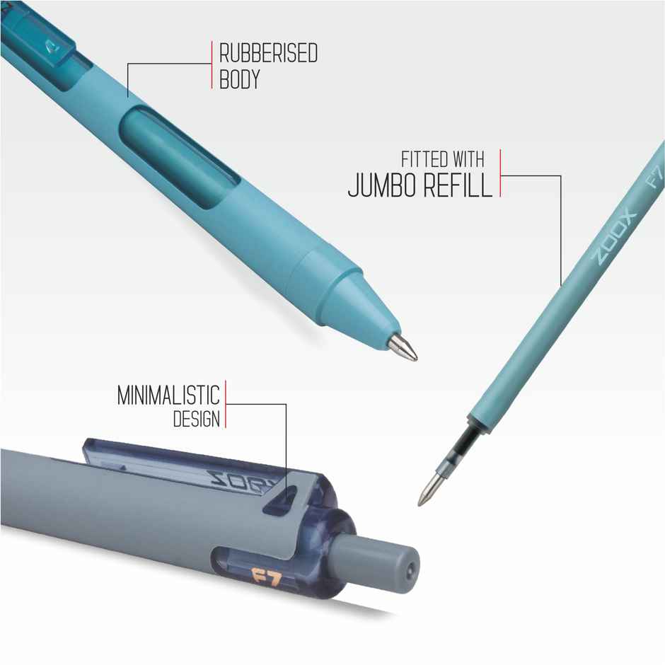 Zoox F7 Gel Pen Blue Ink Assorted