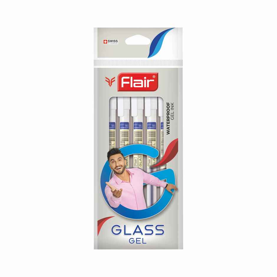 Flair Glass Gel Pen Blue Pack Of 5