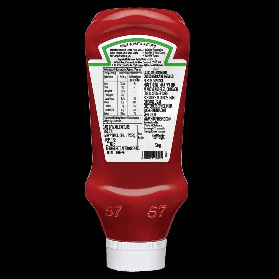 Heinz Tomato Ketchup Top Down Bottle