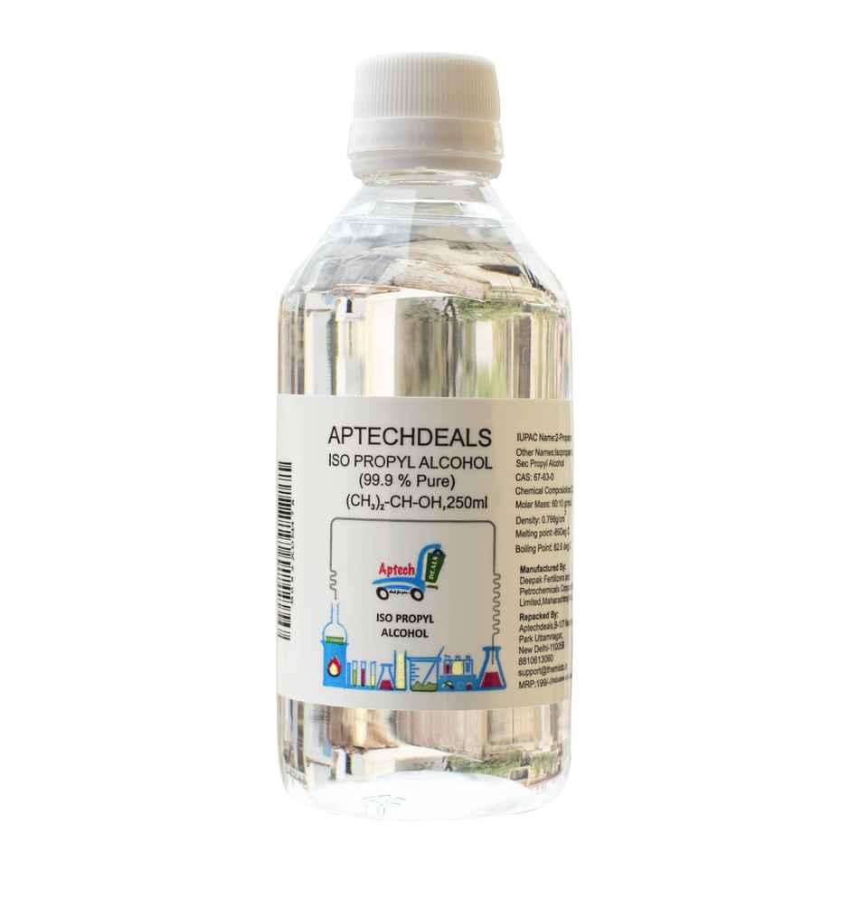 Aptechdeals Ipa Iso-Propyl Alcohol 99.9% [(Ch3)2-Ch-Oh] Cas: 67-63-0, 250Ml