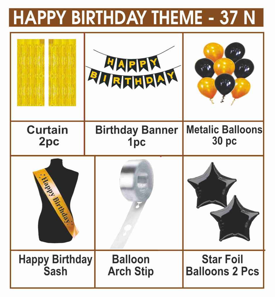 Happy Birthday Theme Decoration Kit | Assorted Colours | Let's Vybe
