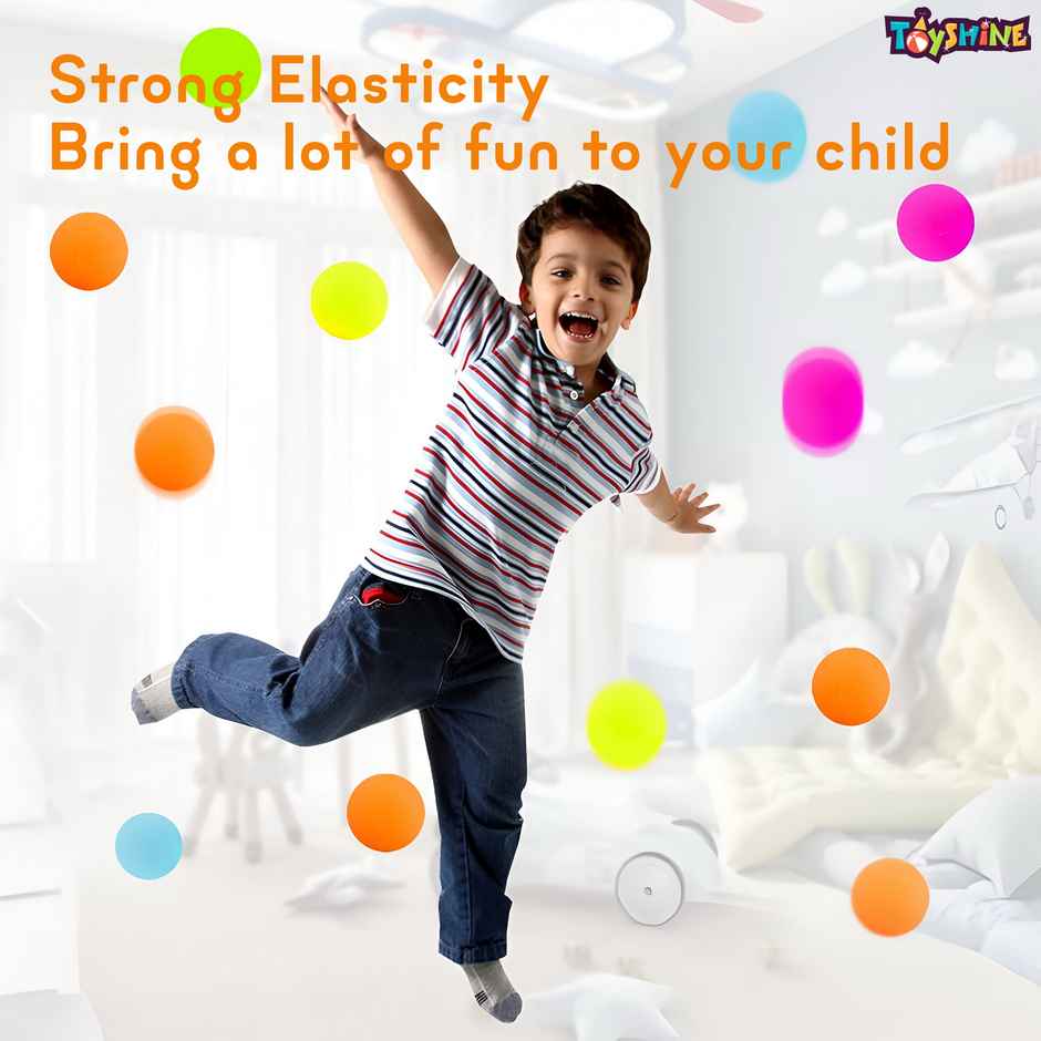 Toyshine High Bounce Crazy Rubber Balls for Kids and Adults - 35 mm