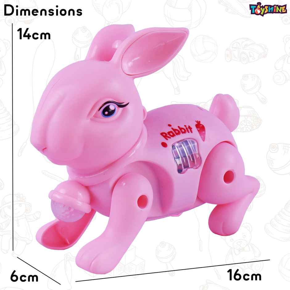 Toyshine Battery Operated Cute Interactive Walking Rabbit With Light & Sound , Pink