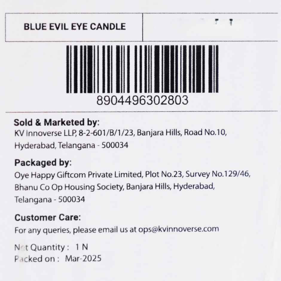 Happy Mail Blue Evil Eye Candle