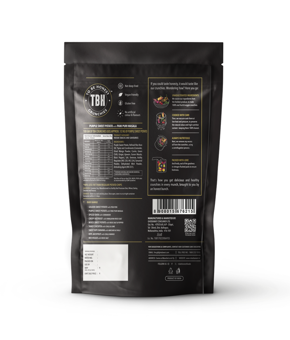 Purple Sweet Potato with Pani Puri Masala