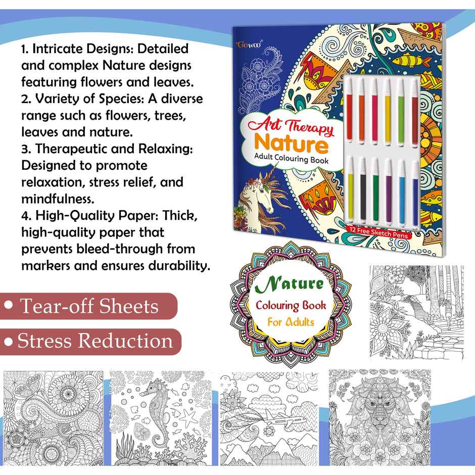 Art Therapy Nature Adult Colouring Book- Coloring Book for Adults | Fun Colouring Book for Adults