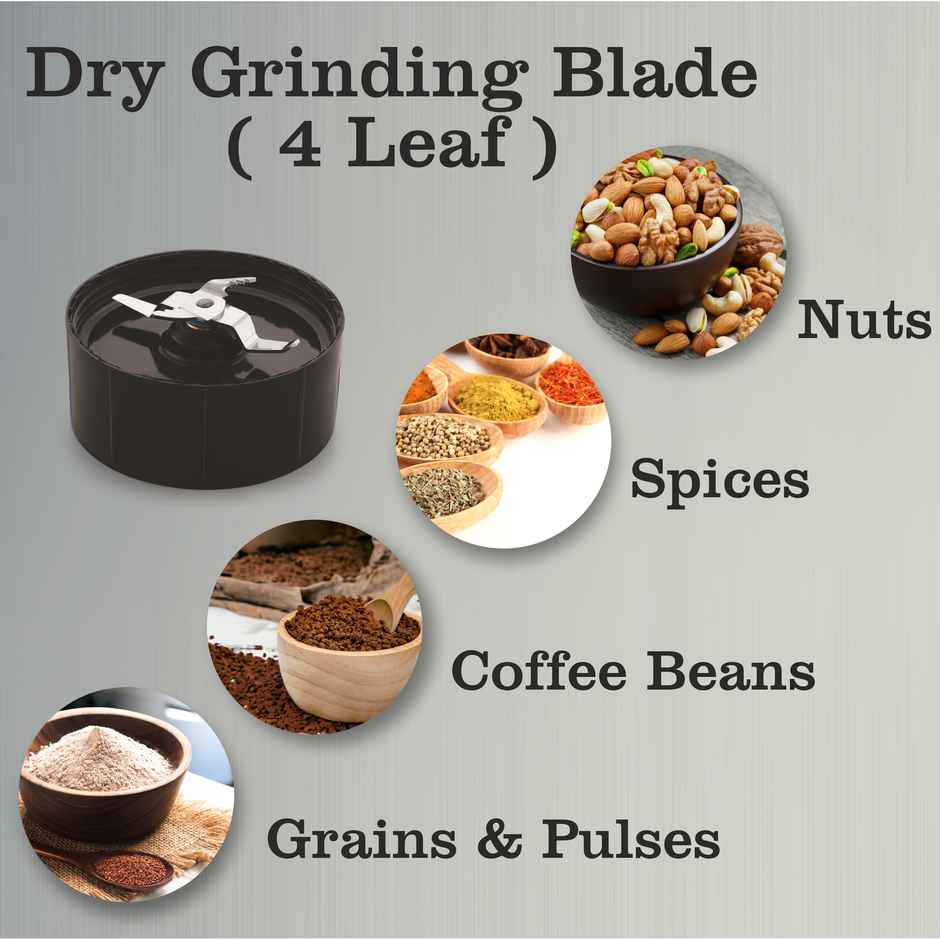 NUTRIPRO Nutri Blender Juicer Mixer Grinder 500W- 3 Jars & 2 Blades | Silver