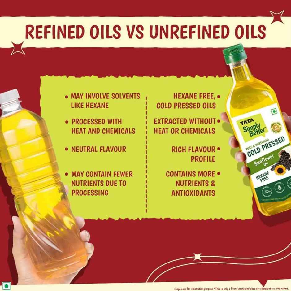 Tata Simply Better Sunflower Cold Pressed Oil | Healthy Cooking Oil