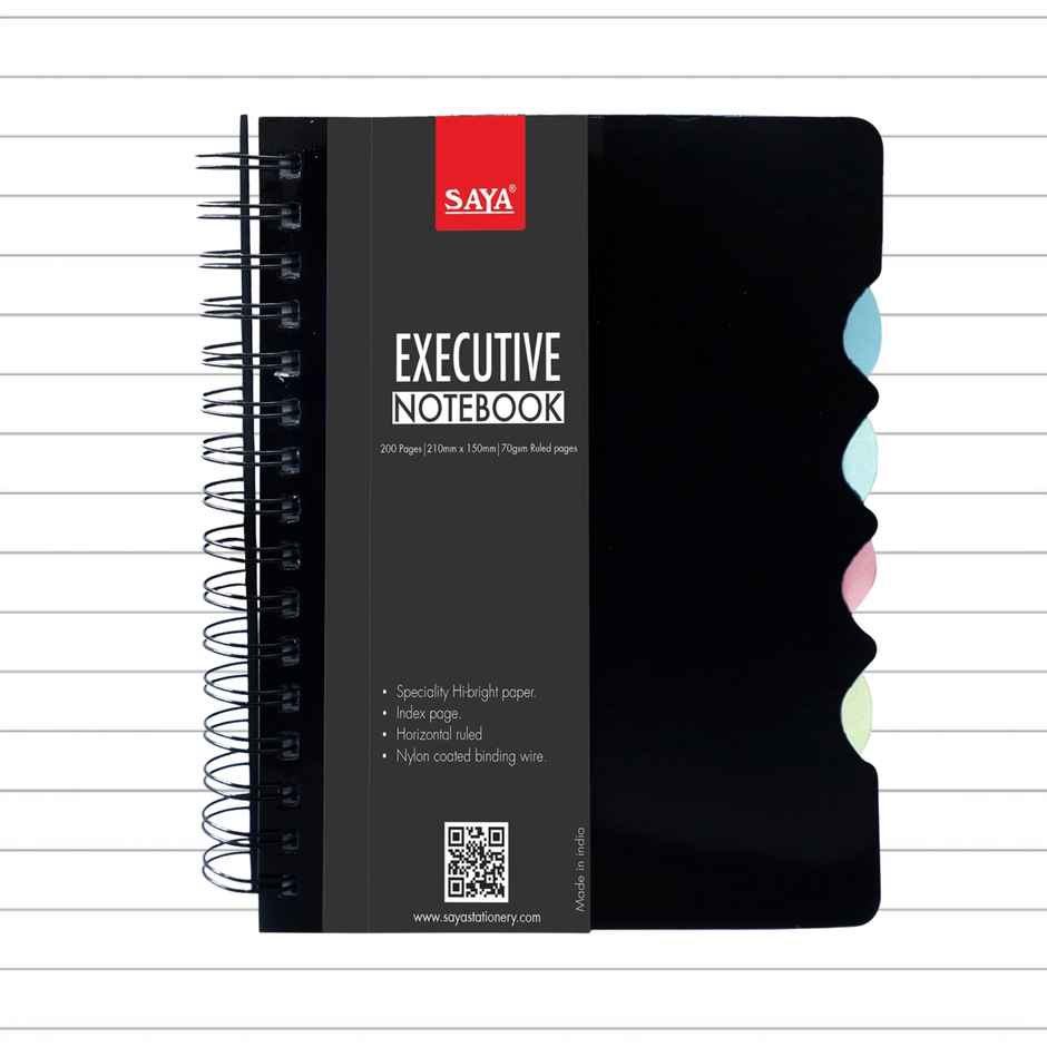 Saya 5 Subject A5 Premium Notebook | Single Ruled | Perforated Pages 300 | 21.6 x 14 cm | Assorted