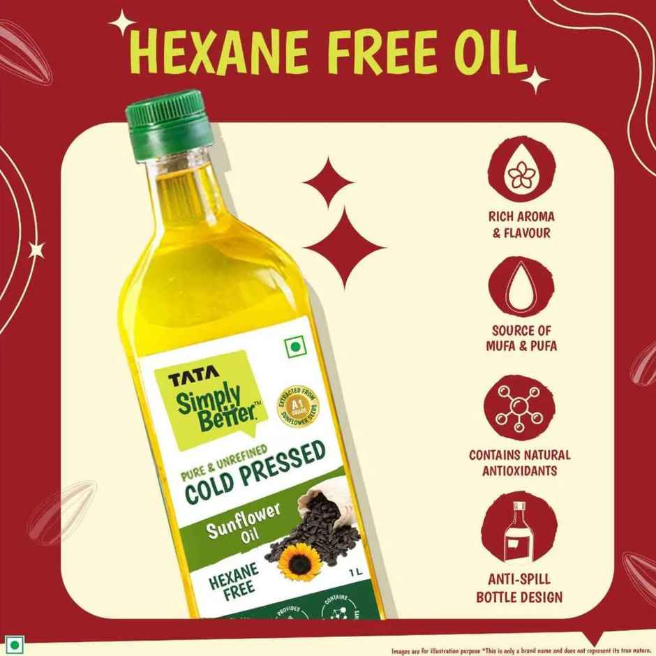 Tata Simply Better Sunflower Cold Pressed Oil | Healthy Cooking Oil