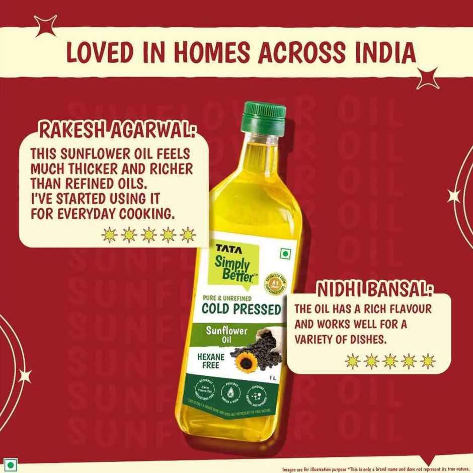 Tata Simply Better Sunflower Cold Pressed Oil | Healthy Cooking Oil