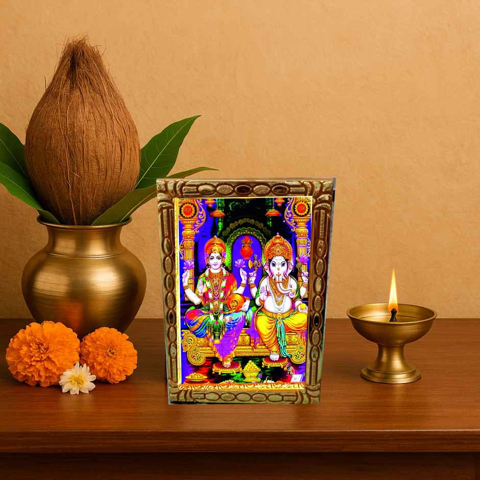 Laxmi Ganesh Ji Table Diety Photo | 10 cm x 8 cm | Divine Vibes