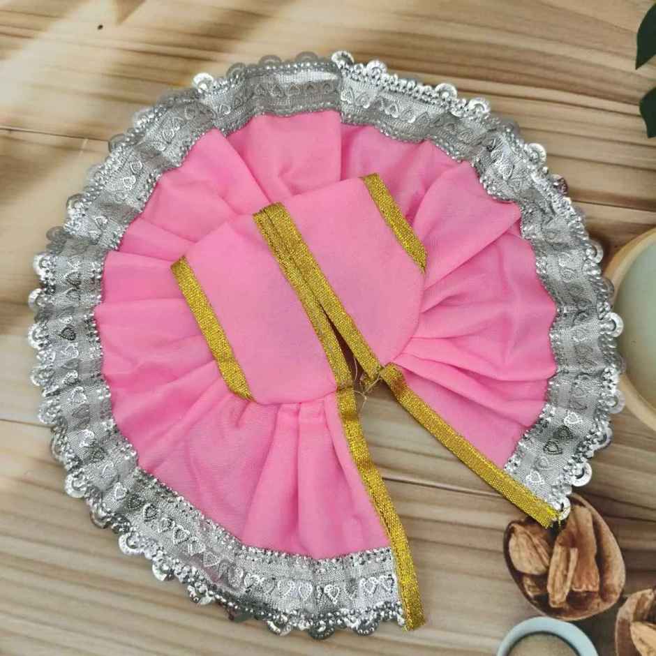 Gullak Laddu Gopal Gherdar Poshak | Solid Color | Pink | Size 1