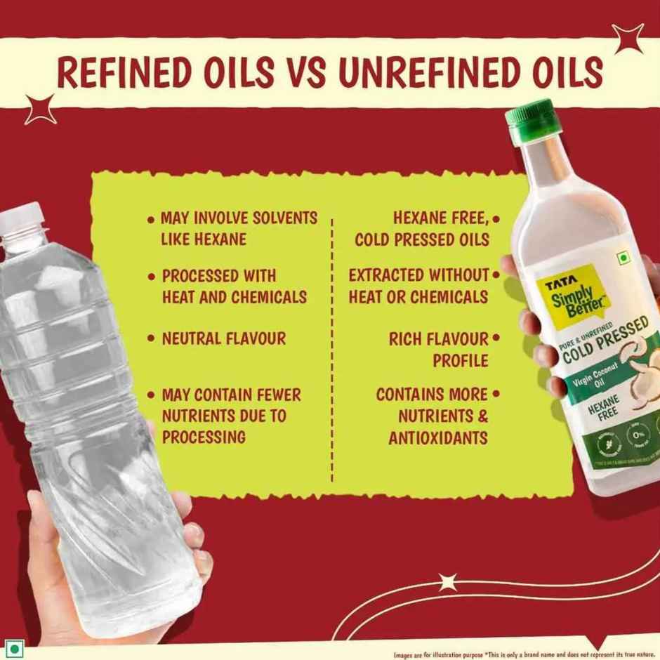 Tata Simply Better Virgin Coconut Cold Pressed Oil | Pure & Unrefined Oil