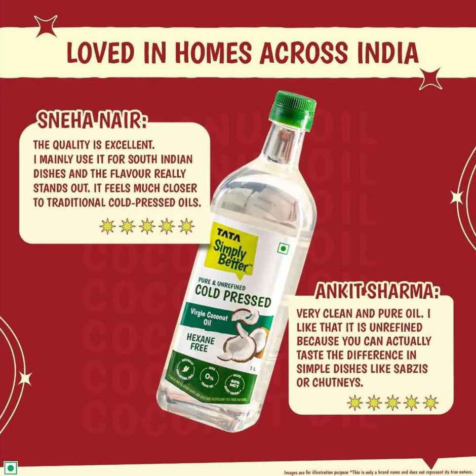 Tata Simply Better Virgin Coconut Cold Pressed Oil | Pure & Unrefined Oil