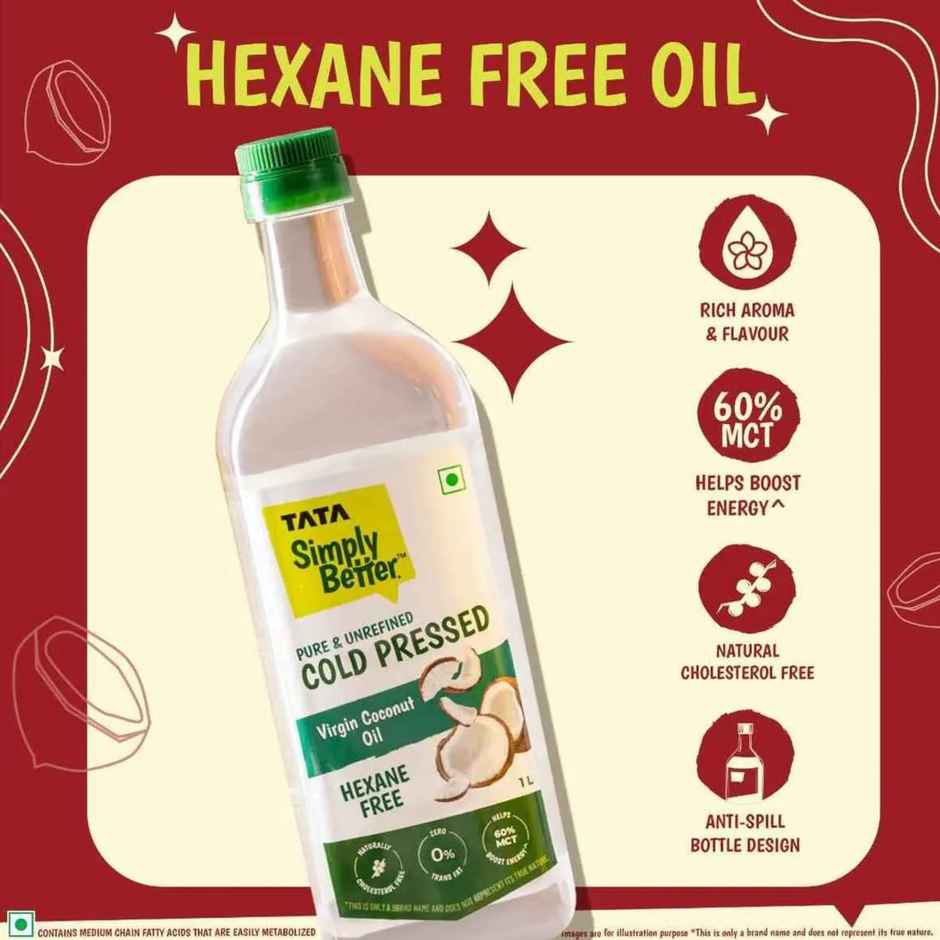 Tata Simply Better Virgin Coconut Cold Pressed Oil | Pure & Unrefined Oil
