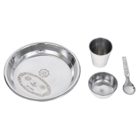 Metal Handcrafted Bhog Thali for Pooja | 4-5 in | Krishna Janmastami Special (Ecraftindia)