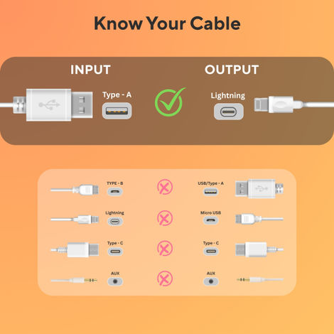 Portronics Konnect B+ USB-A to Lightning Cable (1m) | Fast Charging Cable for iPhone