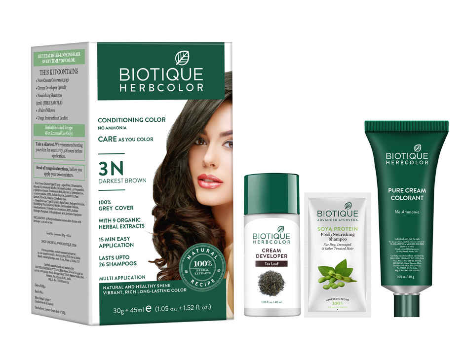 Biotique Herbcolor Darkest Brown | 3N | 30g + 45ml