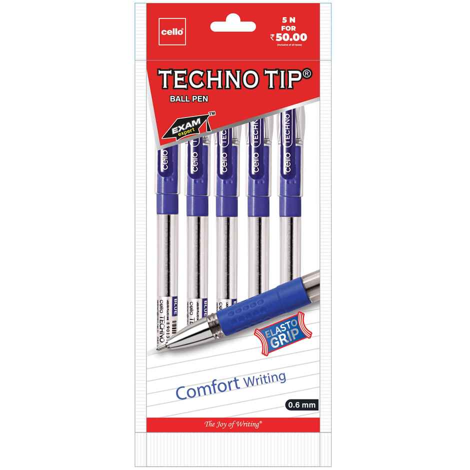 Cello Technotip Ballpen Set - Blister of 5 (Blue)