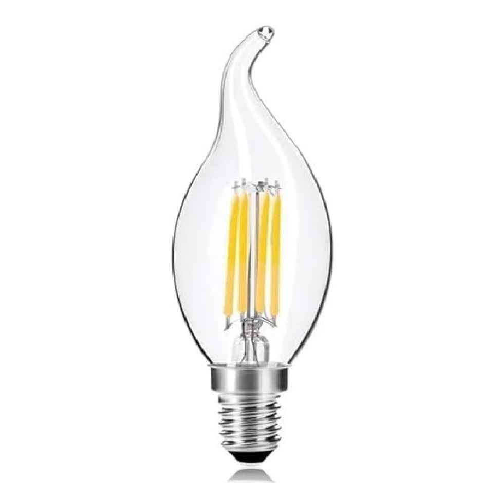 Desidiya Dimmable 4 Watts C35 Led Bulb, Base E27 Holder (Warm White) 