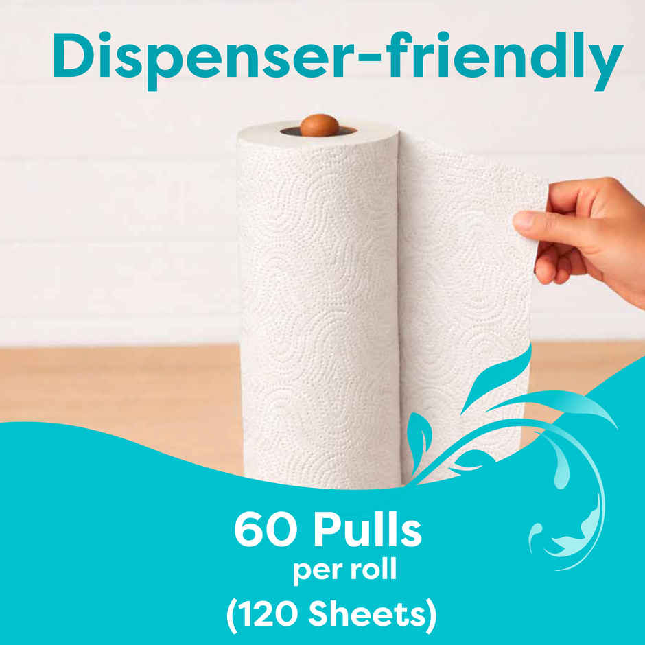 Origami 2Ply 2 in 1 Kitchen Tissue Roll | 60 Pulls Per Roll