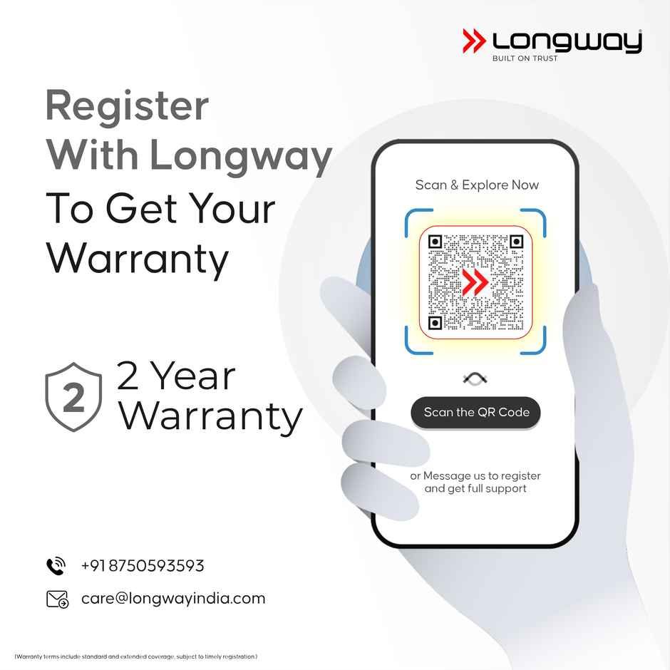 LONGWAY Creta P1 50W Ceiling Fan, 1200mm/48 inch, Ultra High Speed, Anti-Dust, Star Rated - Smoked Brown
