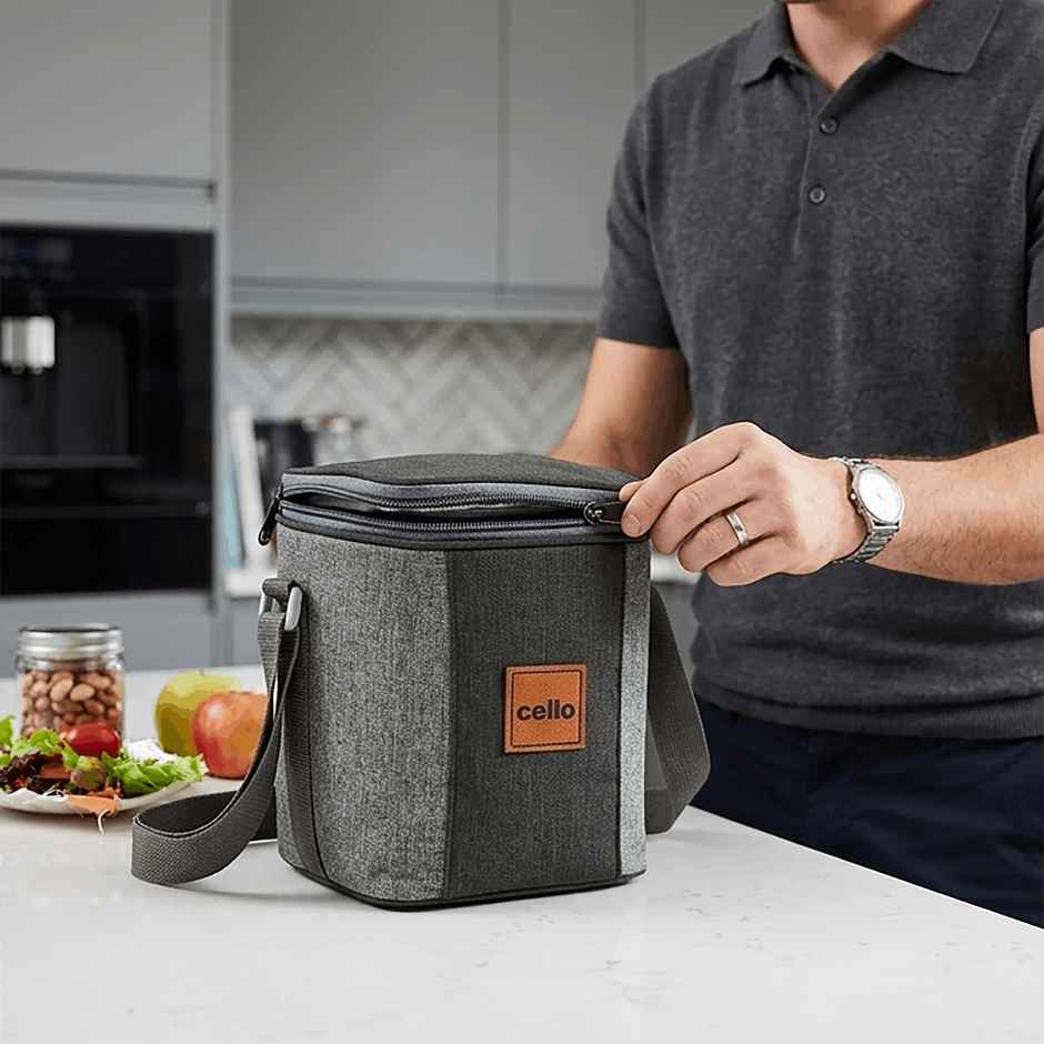 Cello Glassy Square Lunch Box | Microwavable Borosilicate Glass | Clear - 320 ml