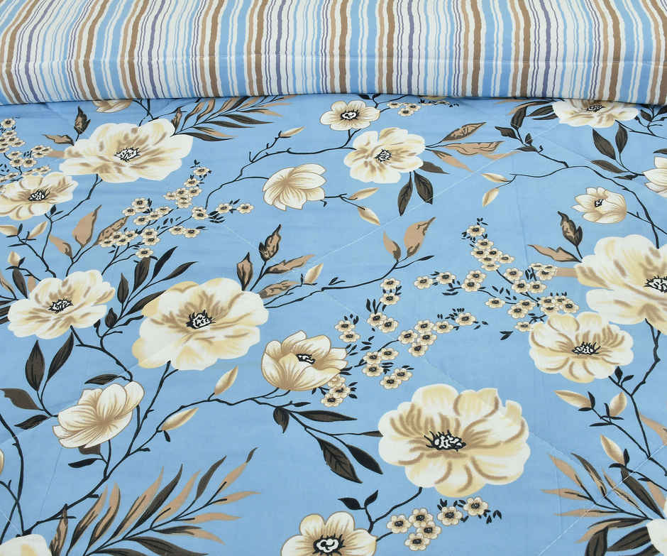 Furnofy Premium King Size Comforter/Quilt | 200 GSM Microfiber | Sky Blue - 86 x 96 in