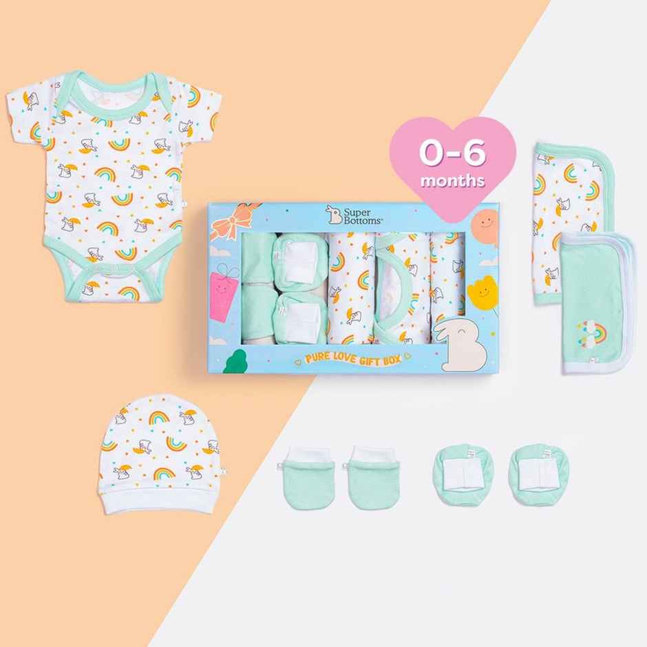 SuperBottoms Pure Love Gift Set For Newborn (0-6 Months) Boys & Girls