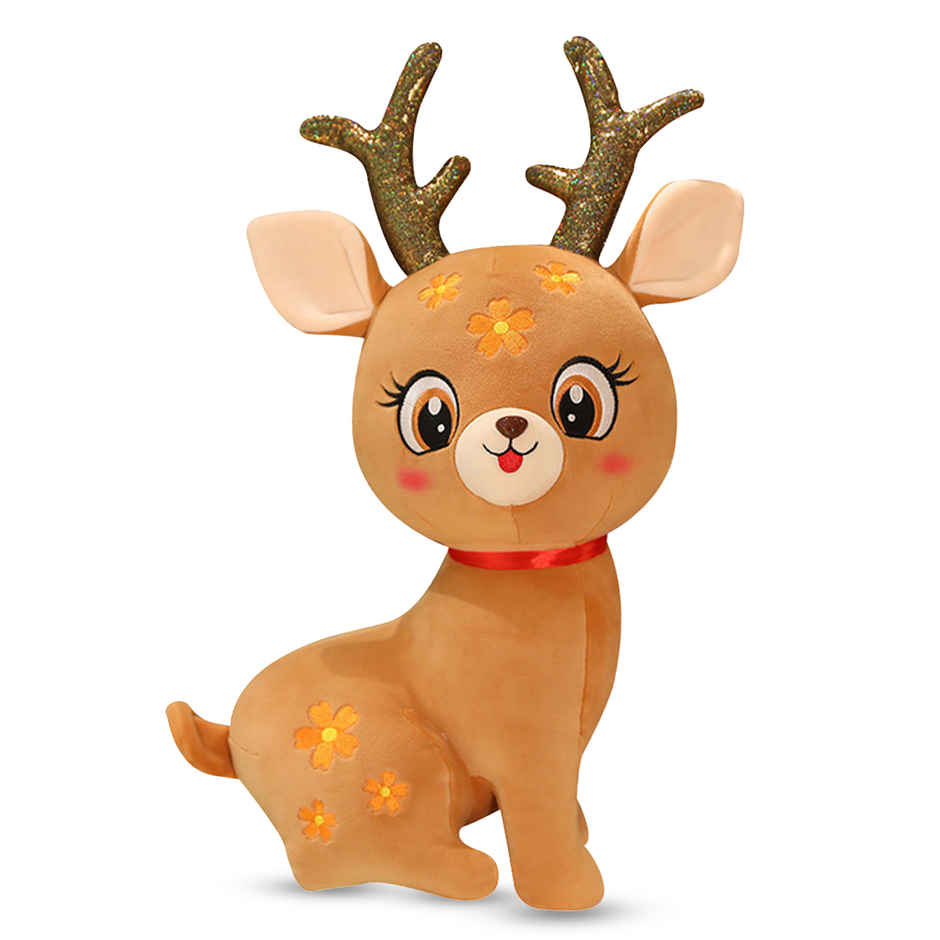Spanker Sika Deer Soft Toy | Cute Deer Plush with Shimmer Horn | Brown - 29 cm