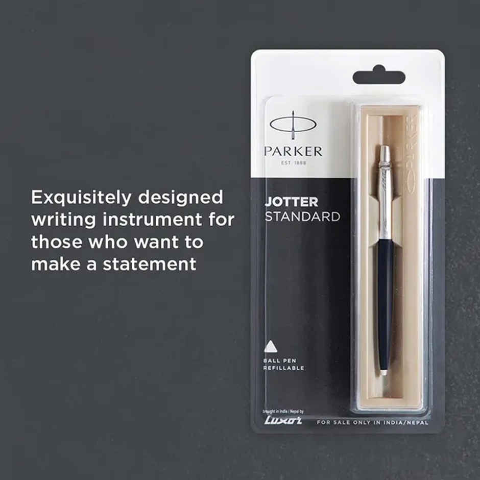 Parker Jotter Standard Ball Pen Black Body (Blue Ink)