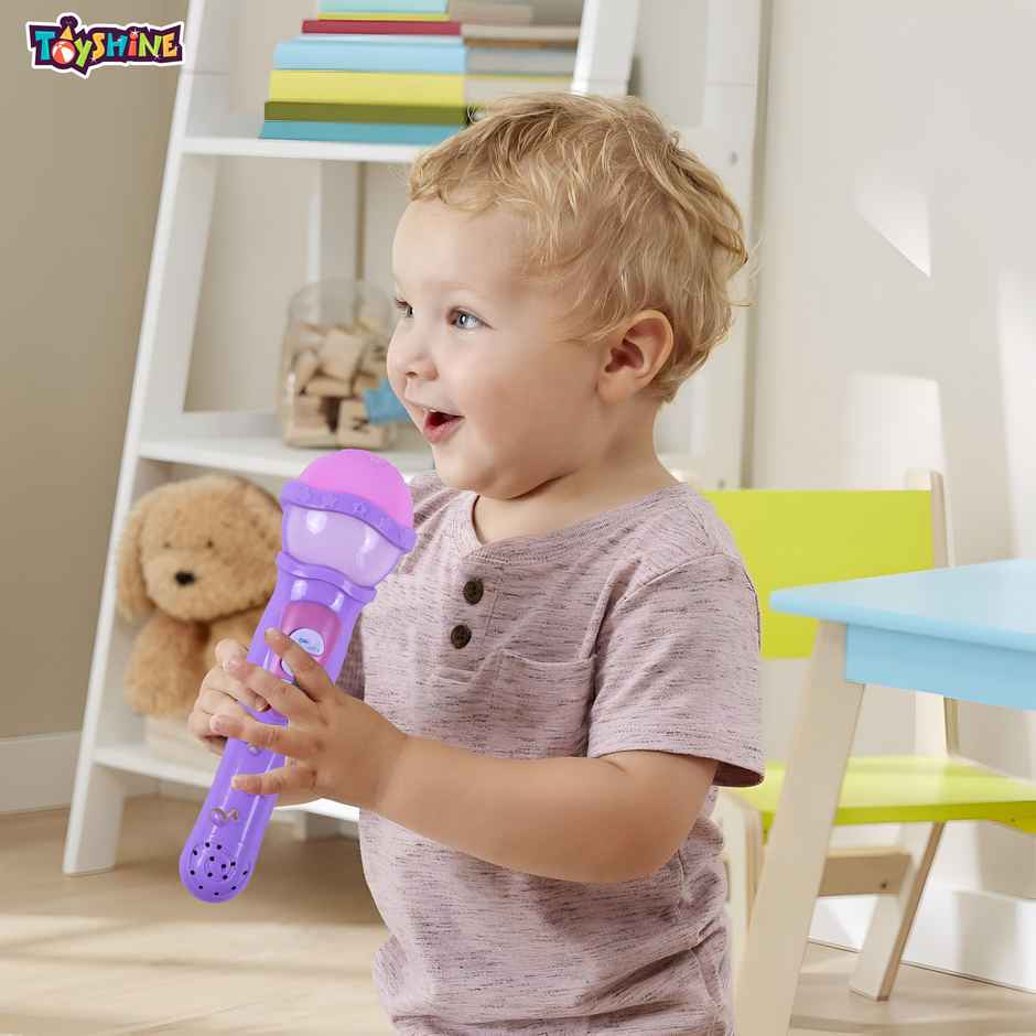 Toyshine Musical Microphone Singing Mic Toy With Lights and Clear Sound | Purple