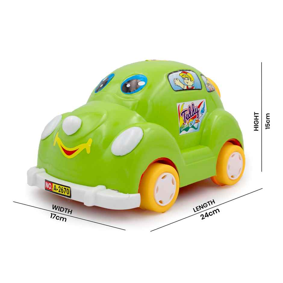 Toybharat Teddy Car | Multicolour | Travel Toys | Birthday Gift | Friciton Toy | Assorted