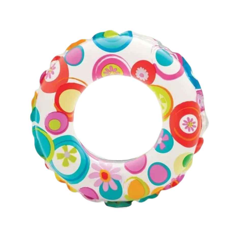 Intex 51cm Assorted Prints Swim Ring: Colorful Inflatable Pool Float