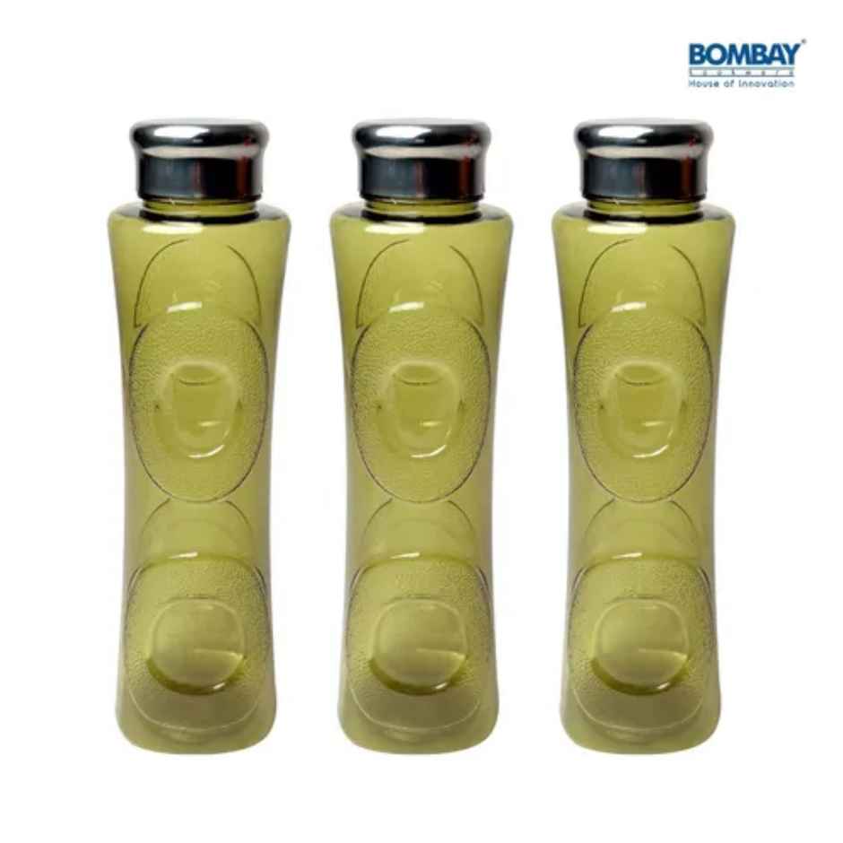 Topaz BPA-free Plastic Water Bottle with Steel Cap | Set of 3 pcs | Each 1500ml | Green
