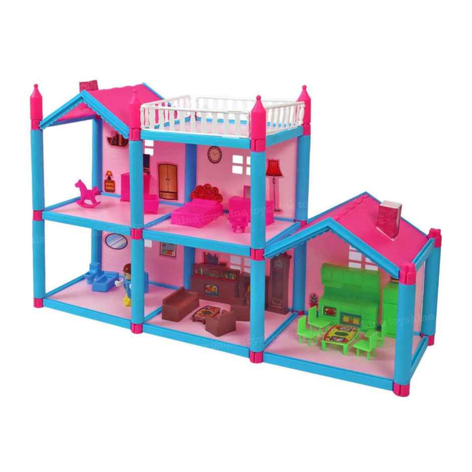 Toyshine DIY Doll House Set with 108 Pieces (Multicolor)