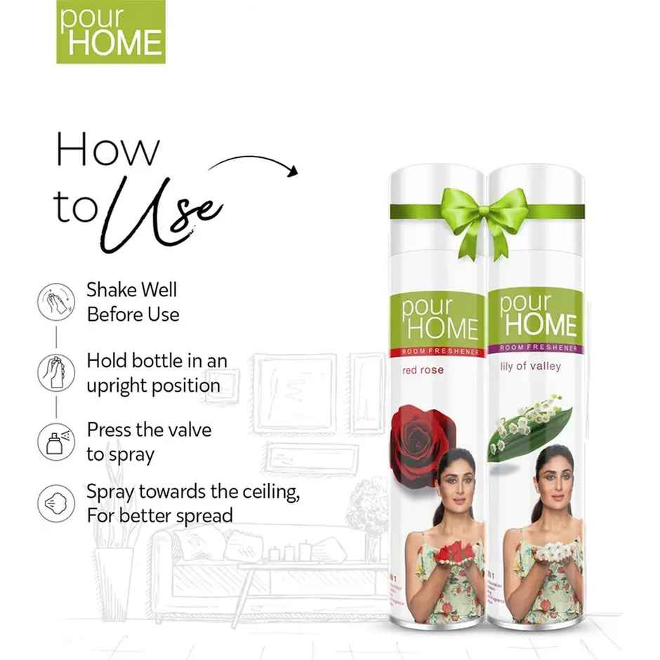 Pour Home Red Rose & Lily of Valley Room Freshener Spray