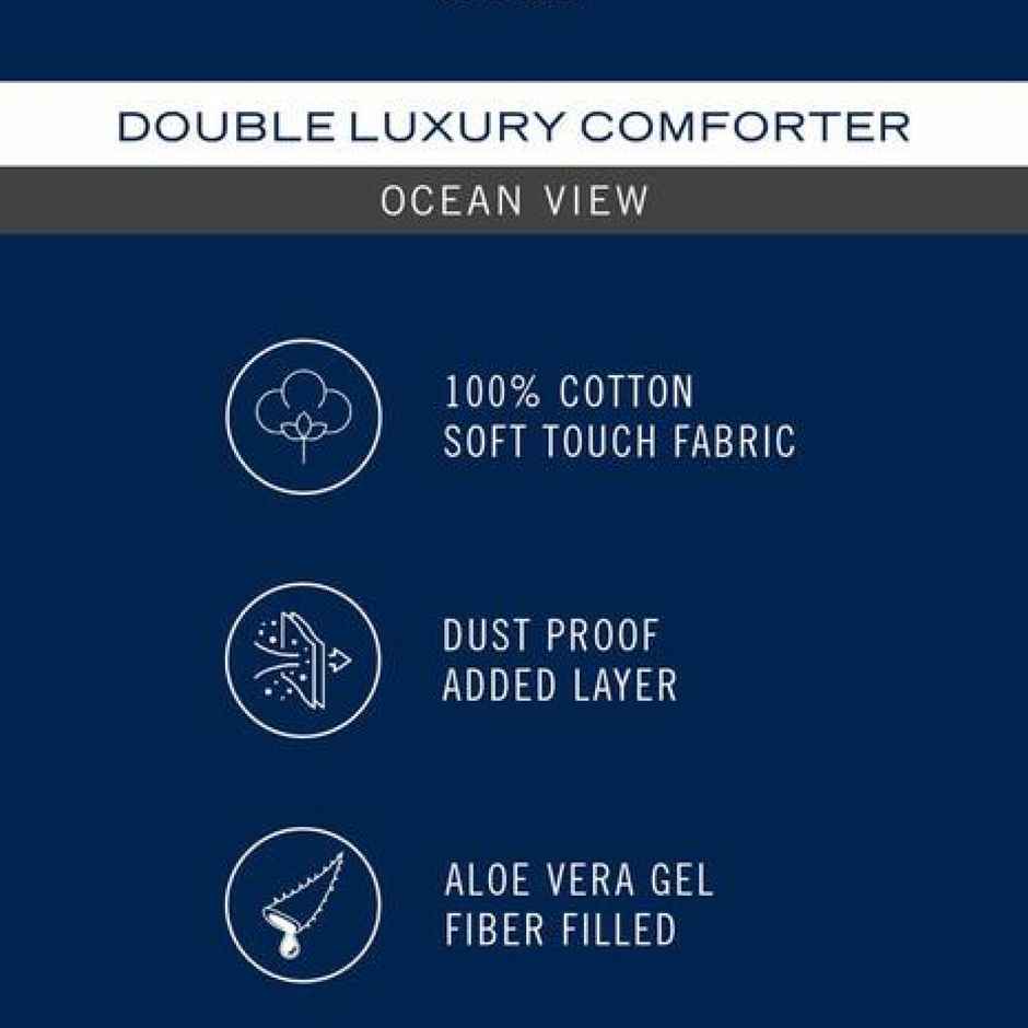 Nautica 100% Premium Cotton Fabric Comforter for All Weather | Double | Solid | Lilac, Multi