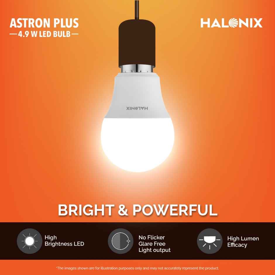 Halonix 4.9W White Led Bulb | B22 Base Holder Combo 
