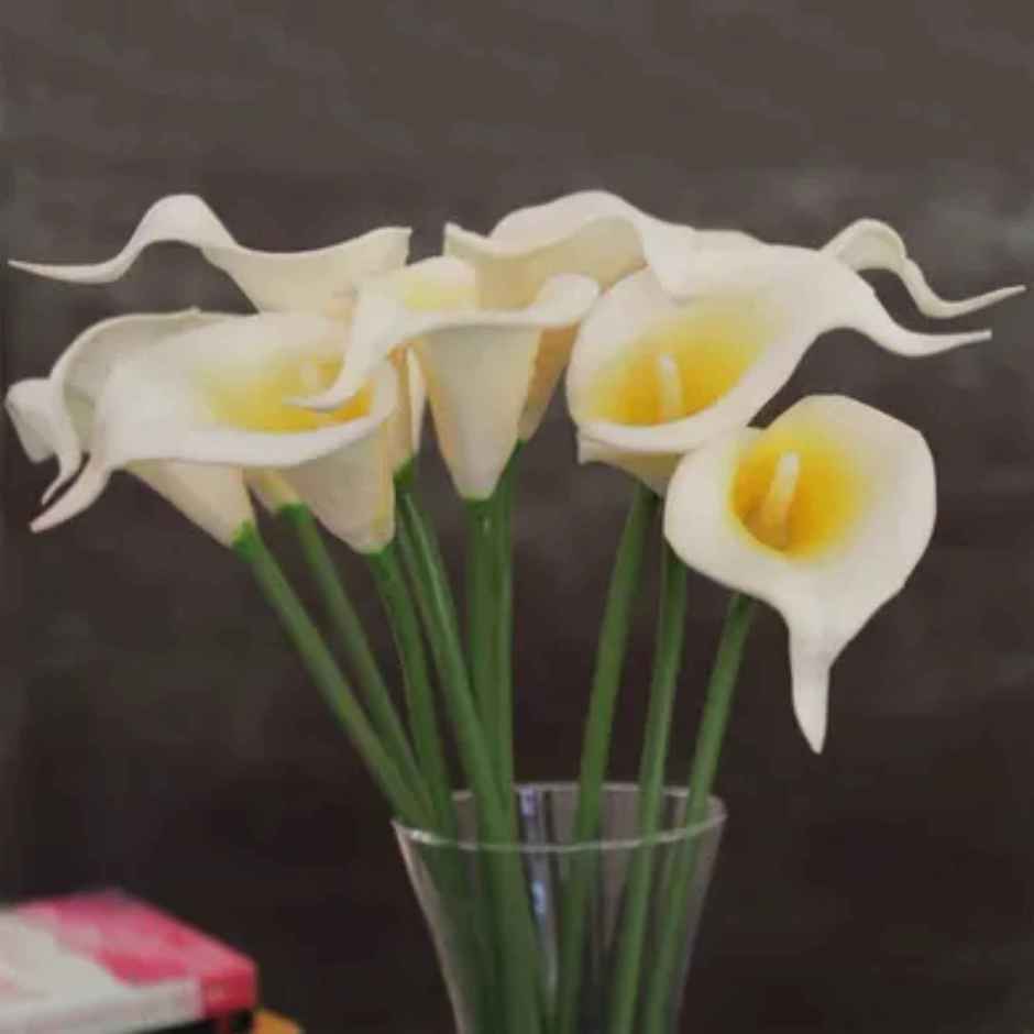 Tied Ribbons 10 Pcs Artificial Calla Lily Flowers Bunch