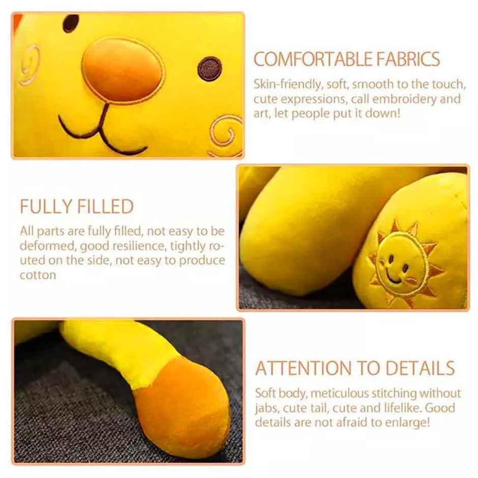 Dearjoy Sunflower Lion Soft Toy - Yellow, 32Cm