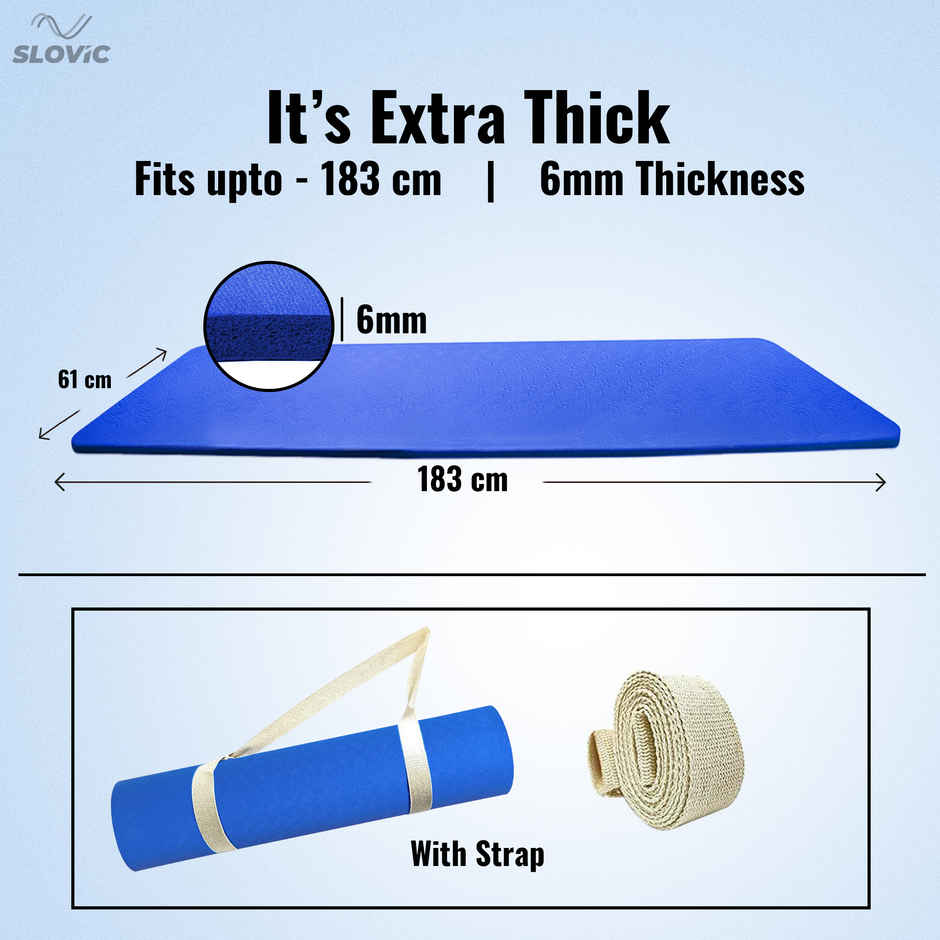 Slovic 6mm Durable Eva Foam Yoga Mat for Exercise, Meditation & Home Workout | Soft And Durable