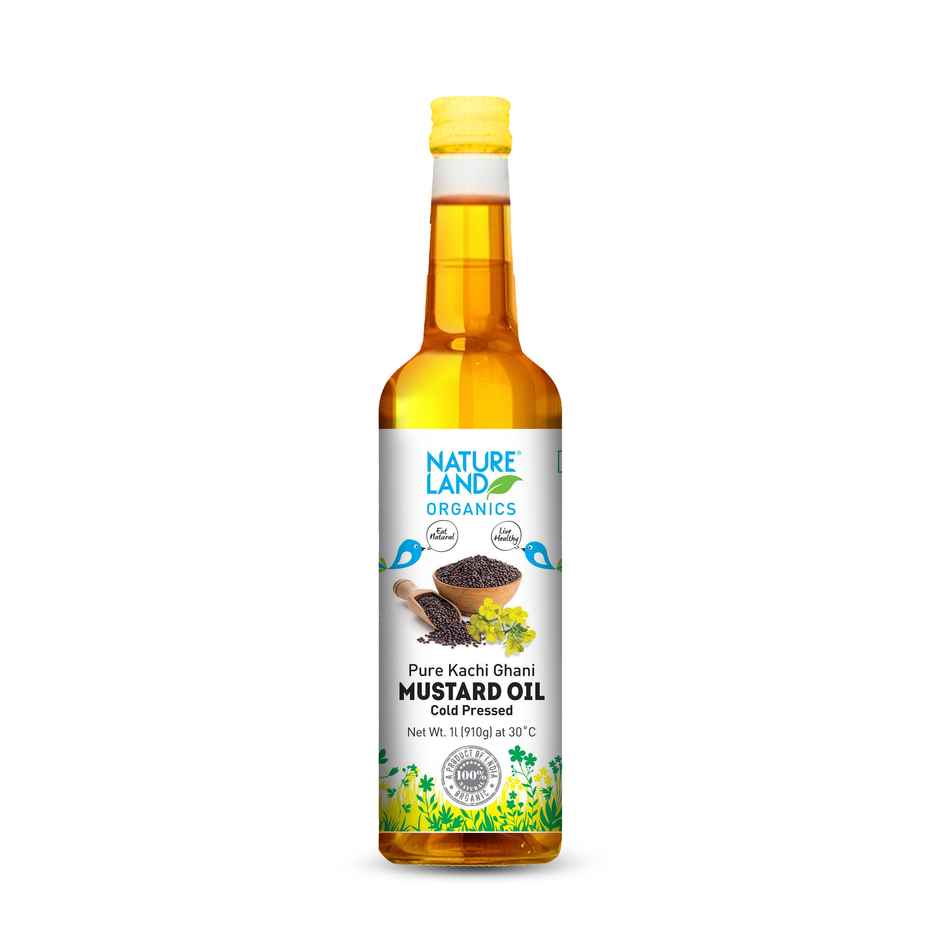 Natureland Organics Mustard (Sarson) Cold Pressed Oil | Kacchi Ghani