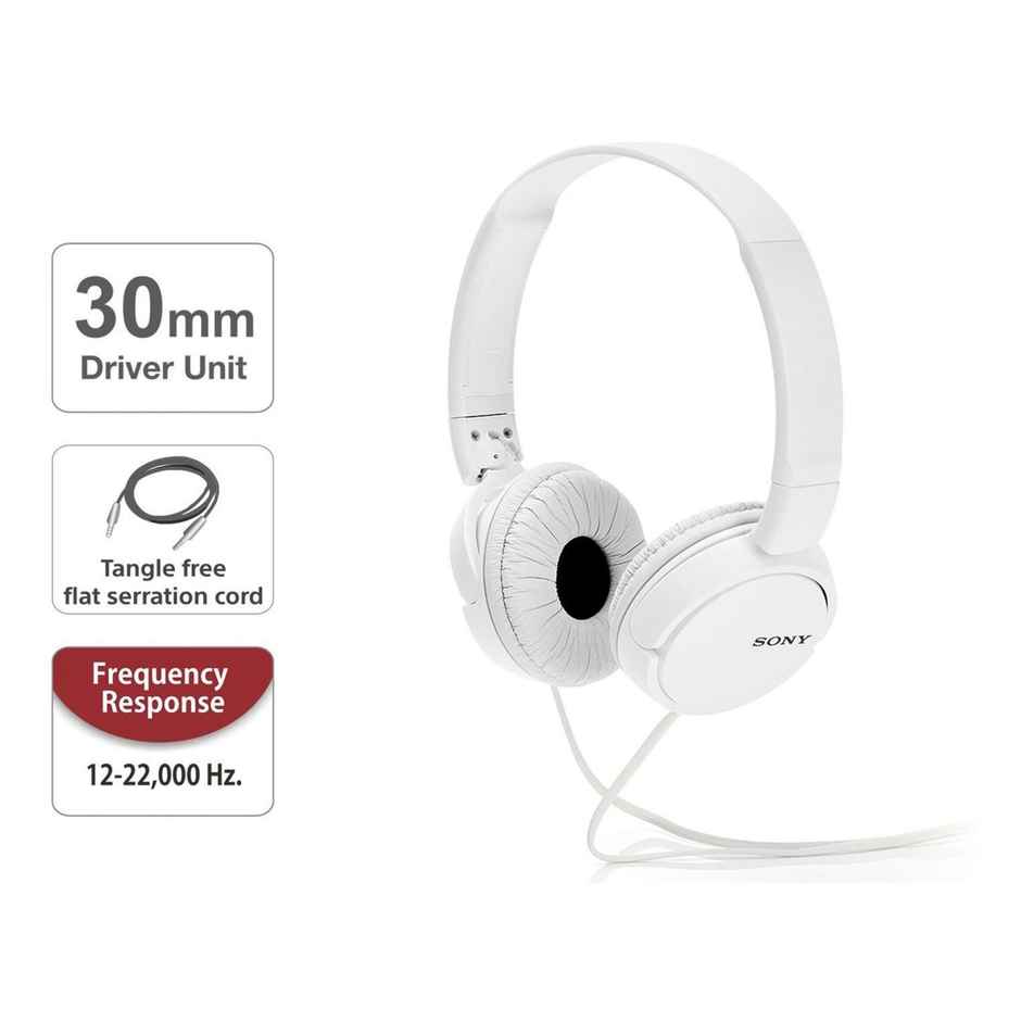 Sony Mdr-zx110a on-ear Wired Headphones Without Mic- White