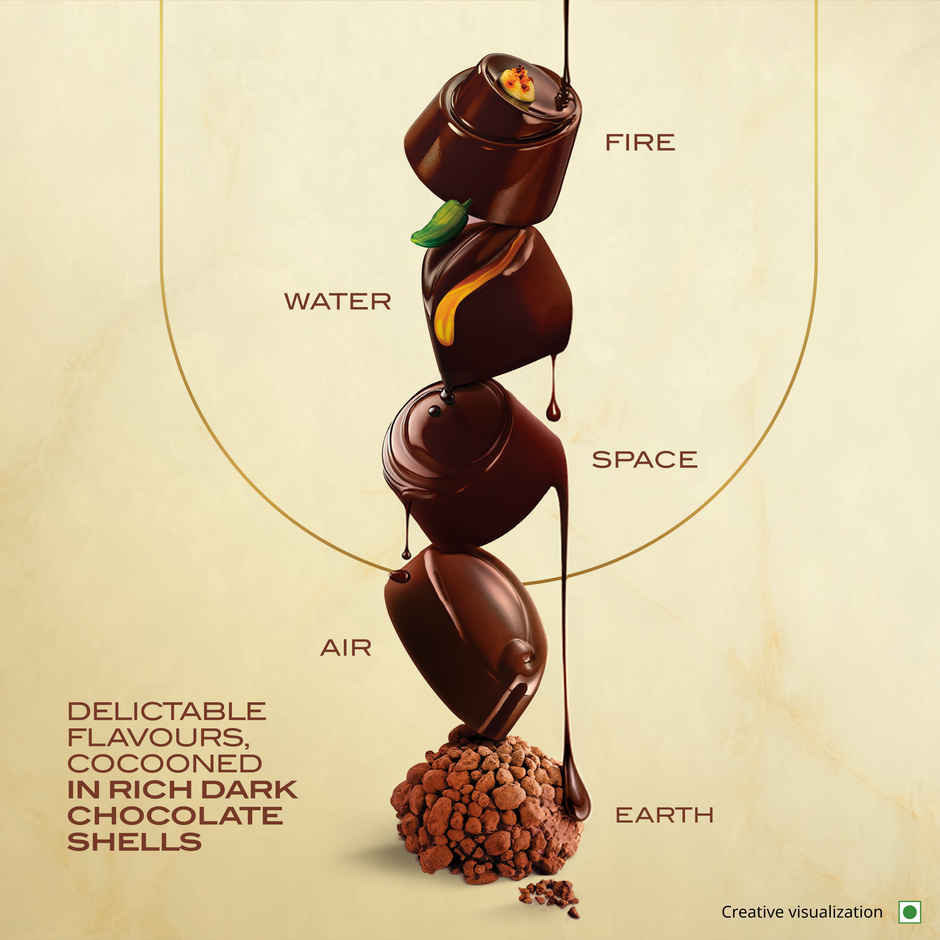 Fabelle Elements Pralines - 5 Handcrafted Dark Chocolates Combo