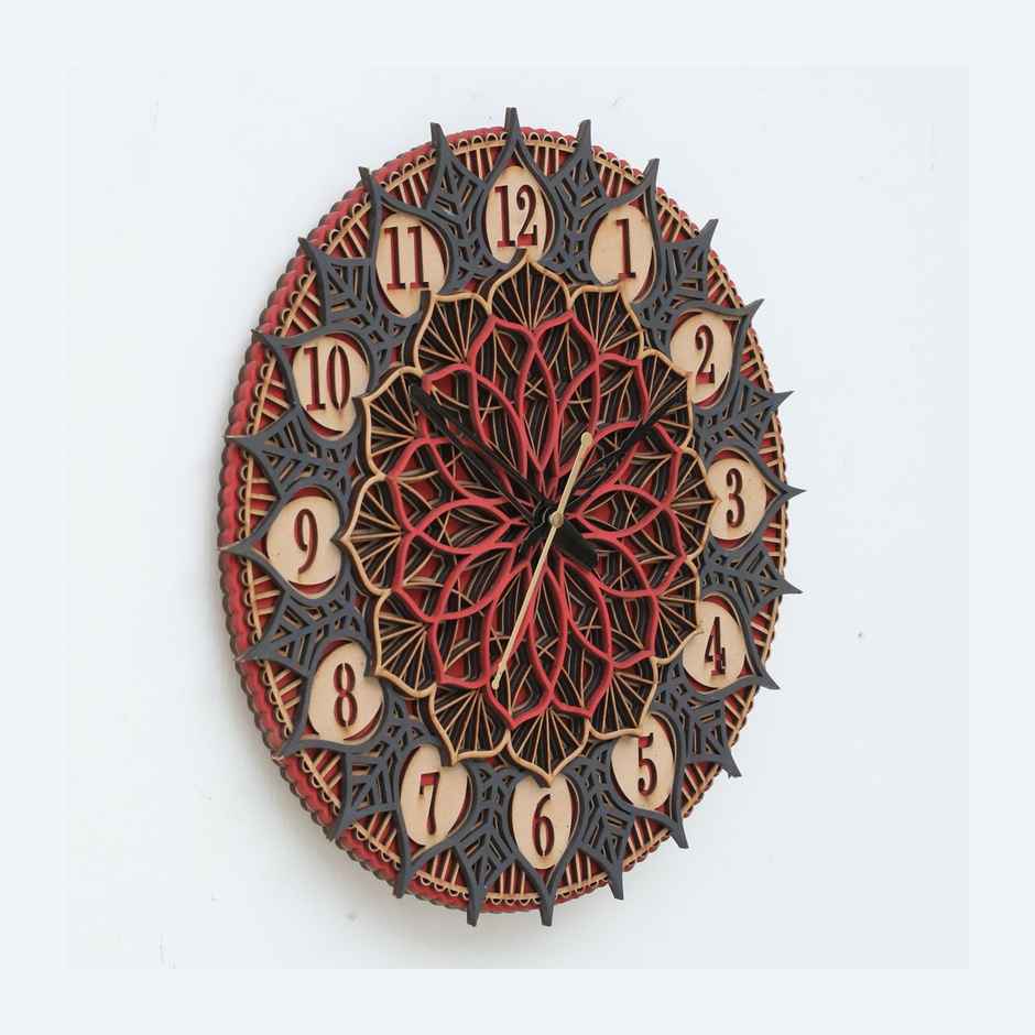 Casacraft From Pepperfry Laser Cut Design Mdf Wall Clock Living Room